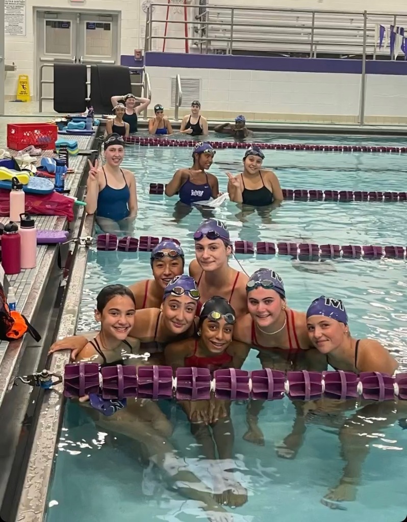 swimmers in pool
