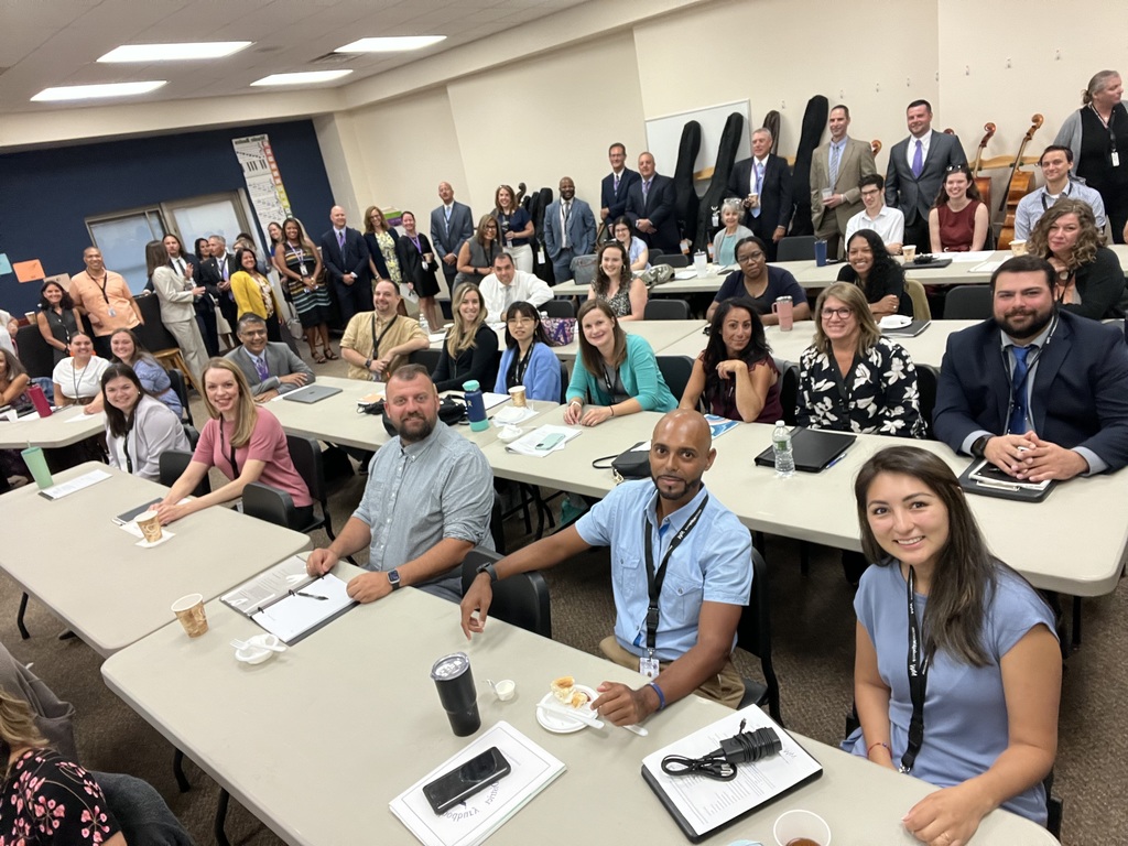 New teachers at orientation