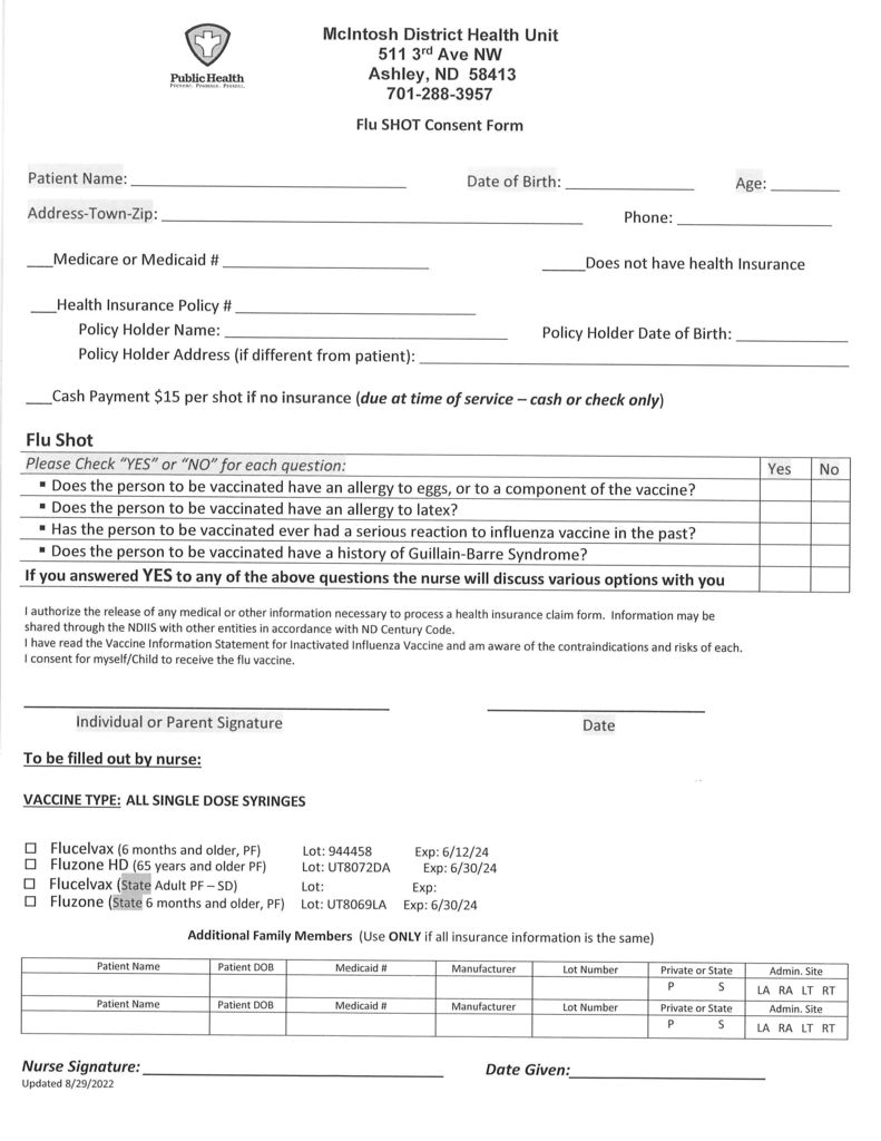 Flu Shot Consent