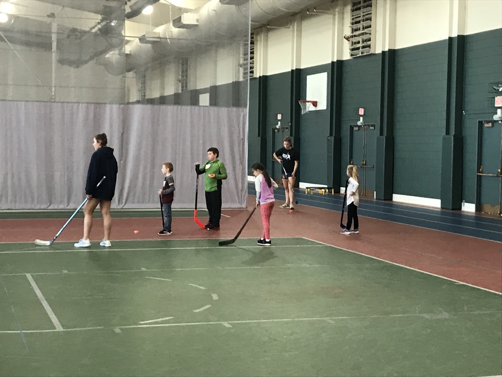 Playing floor hockey