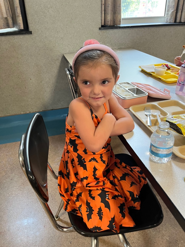 Can you tell she loves pictures?? First school lunch of the year!
