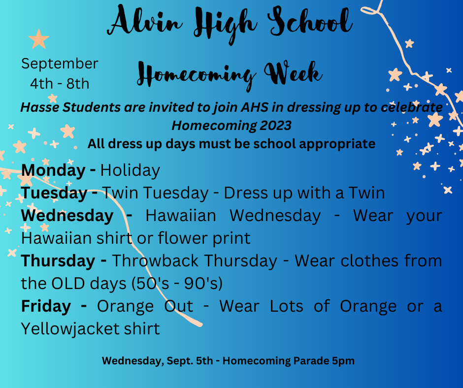 Homecoming Dress up days