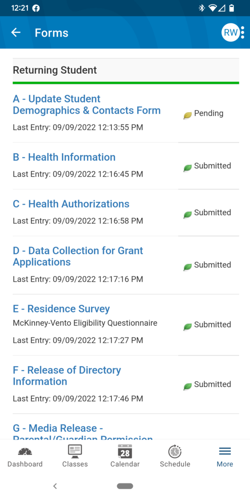 List of Forms
