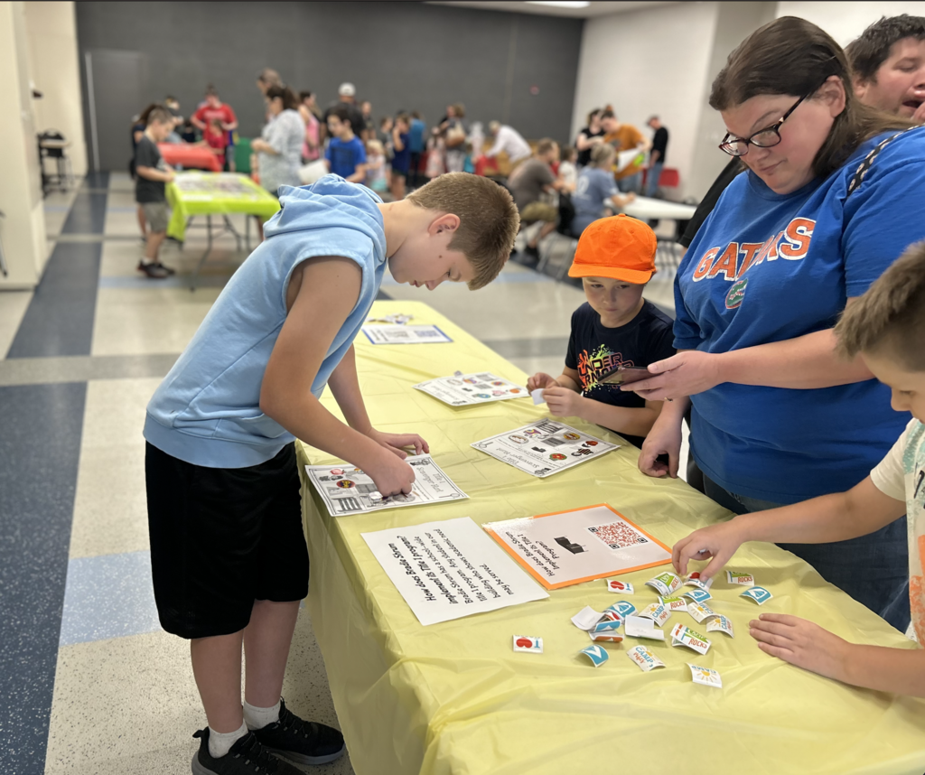 parents and children doing activities