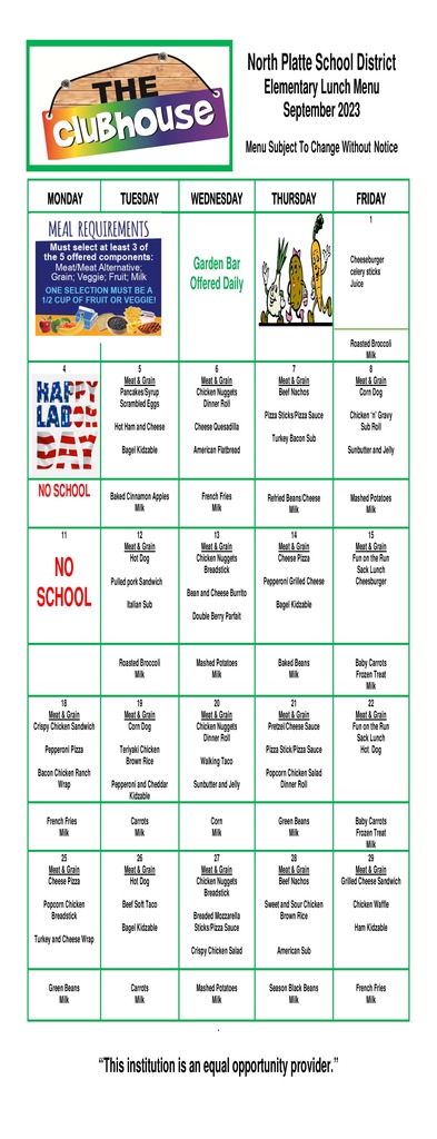 Lunch Menu