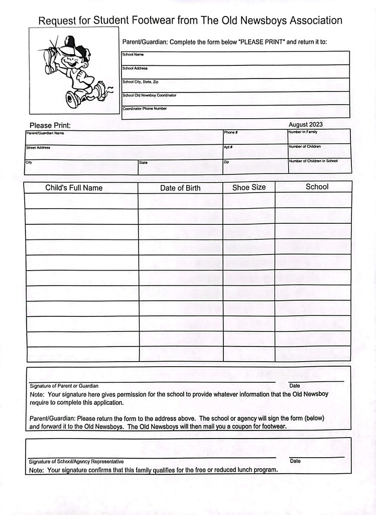 Free Shoes Form