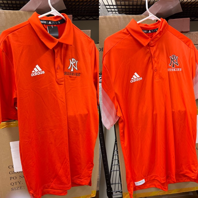 orange polo shirt