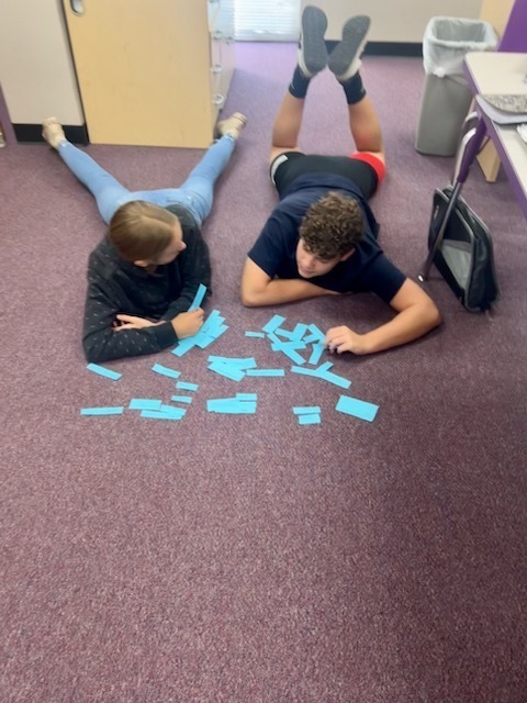 Students sorted literary genres based off of characteristics.