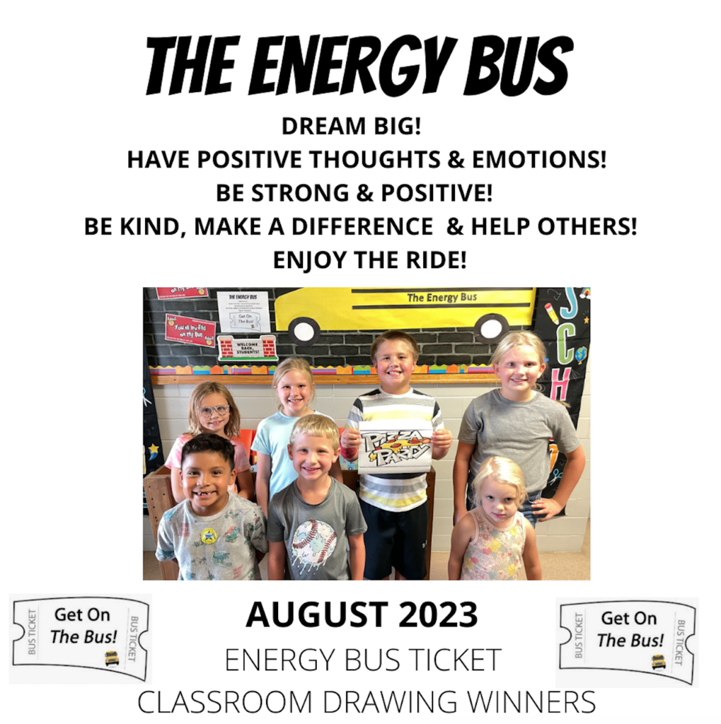 August 2023 Energy Bus Ticket Classroom Drawing Winners