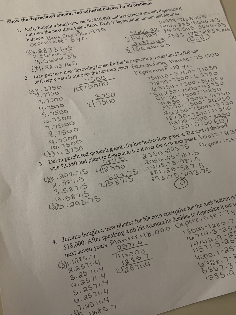 Depreciation problem set.