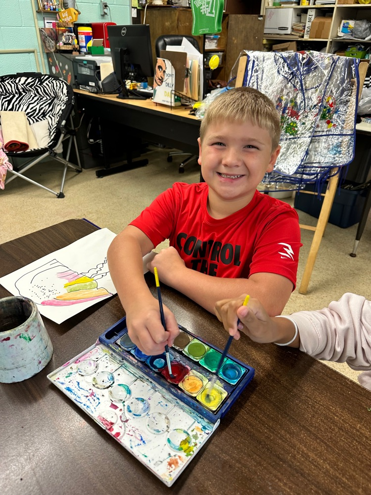 boy painting 