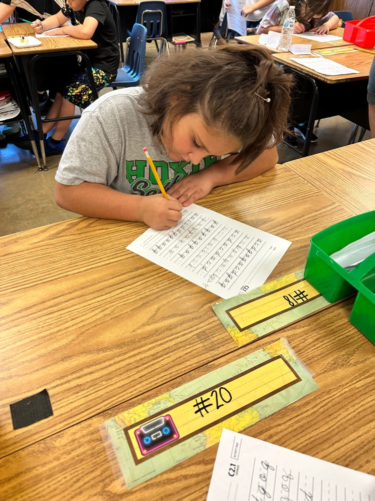 practicing cursive writing 