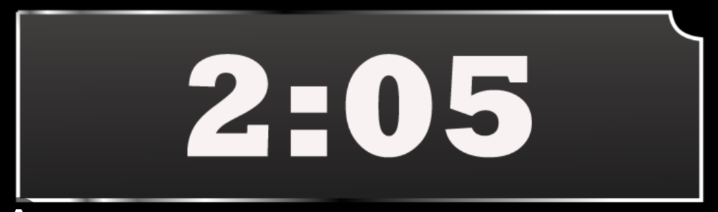 clock with 2:05 as the time