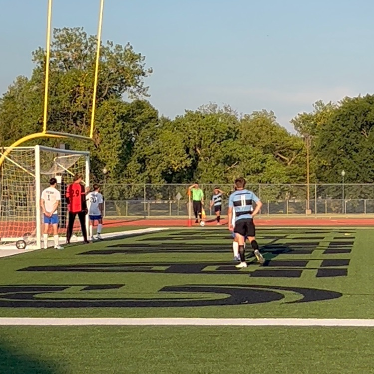 Eisenhower Tiger Boys Soccer with a win 5-0 over Winfield in the first round of the Goddard - Campus Tournament.