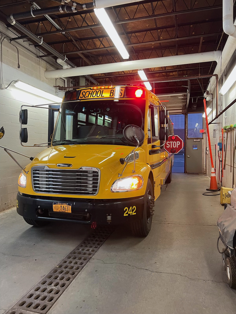 bus in bus garage