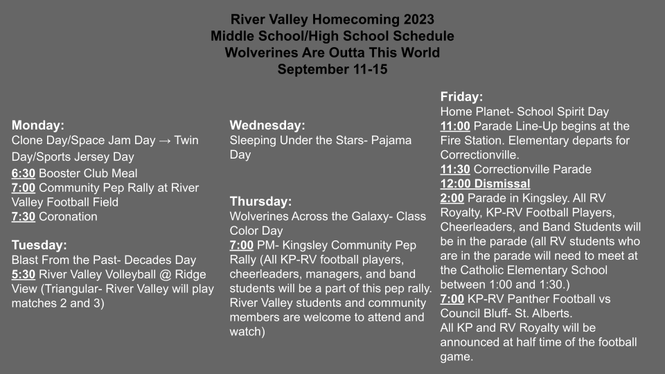 Schedule