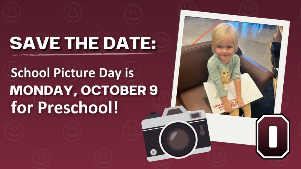 📸✨ Save the Date! Monday, October 9, is School Picture Day for all preschool students! ✨📸  Remember to bring your smiles!