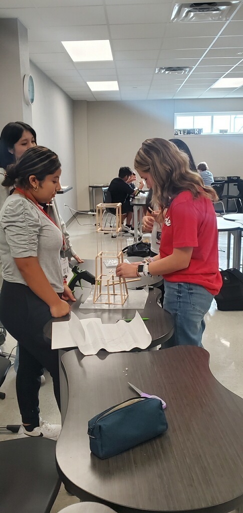 Ms. Stewart's engineering class building models