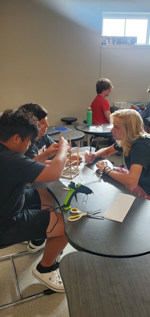 Ms. Stewart's engineering class building models