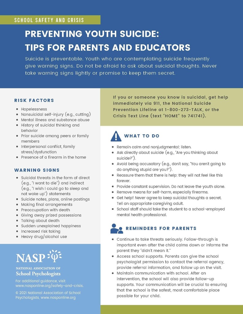 Preventing Youth Suicide Fact Sheet English