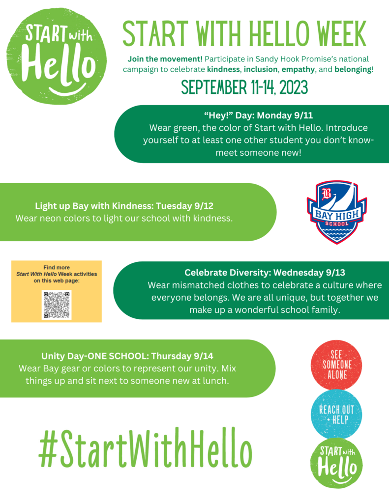 Start with Hello Week at BHS visual