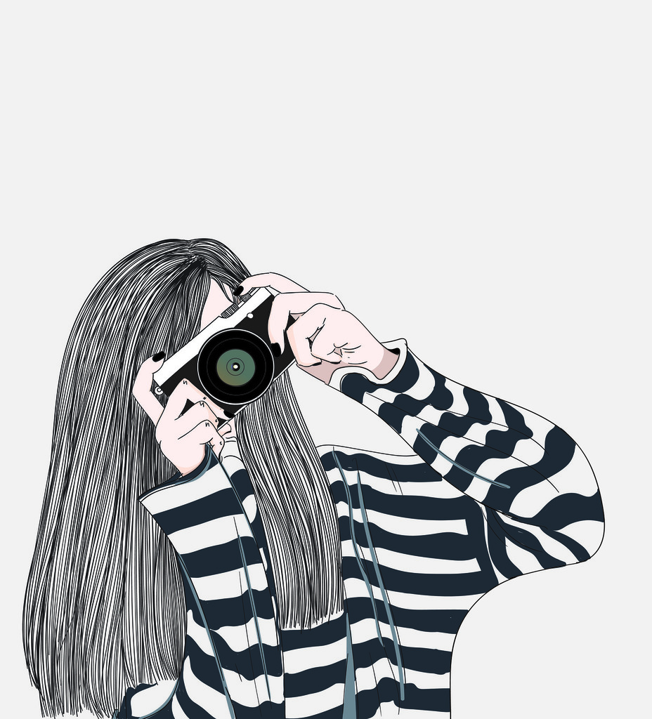girl taking photo