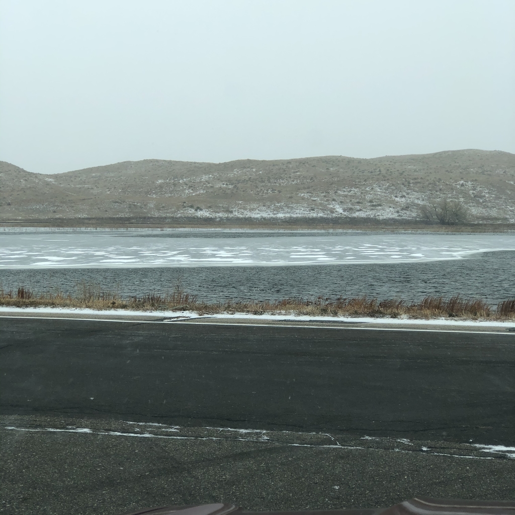 Partly frozen lake at Hyannis.
