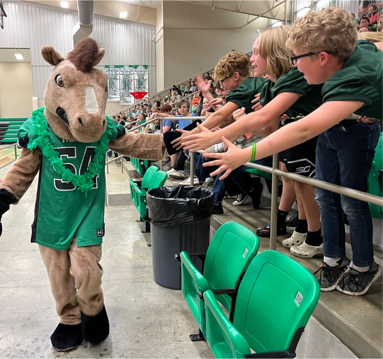 boys and mascot 