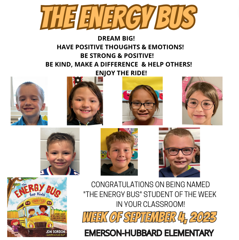 Energy Bus Students of the Week - Week of September 4, 2023