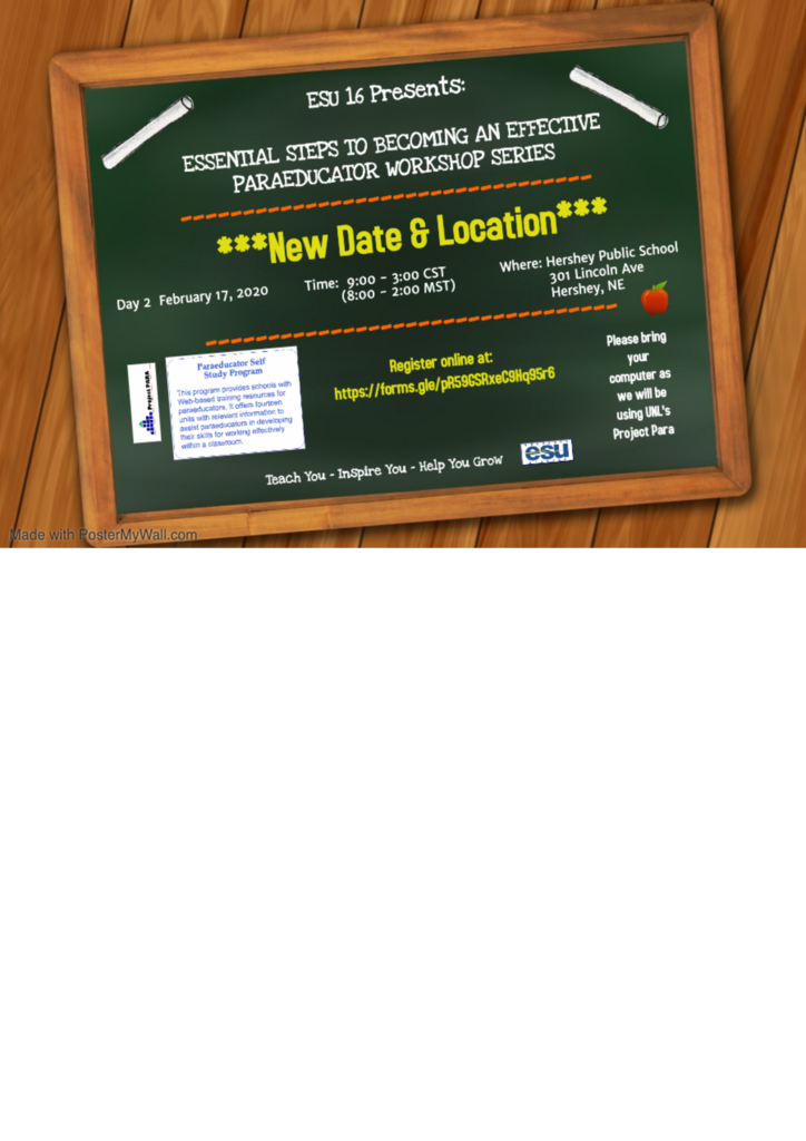 Para Professional Workshop Flyer