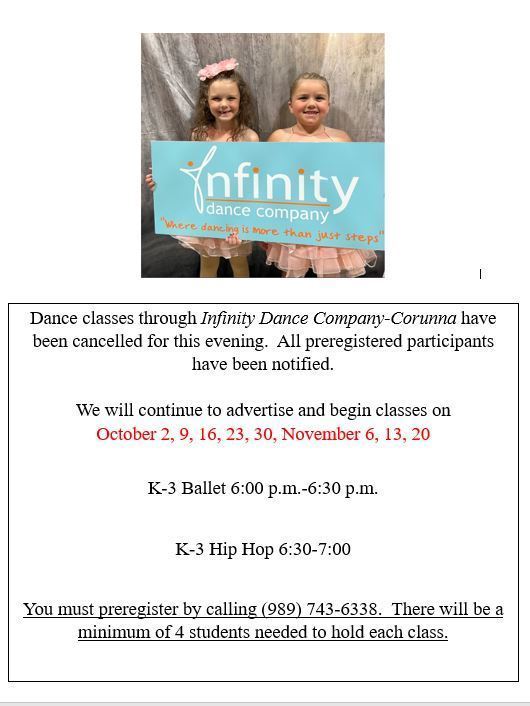 Infinity Dance Classes Cancelled