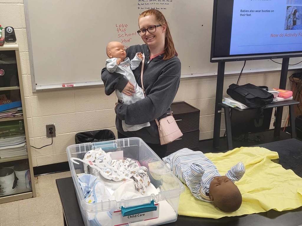 students practice Childcare activities