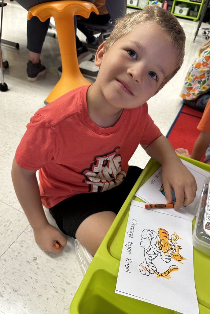 A student works on coloring.