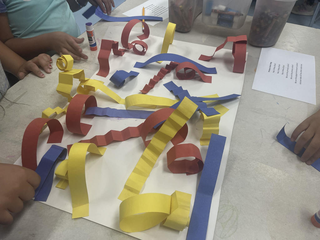primary color sculpture in progress