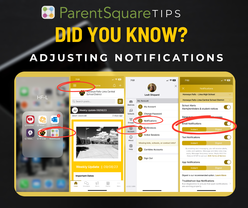 adjusting notifications