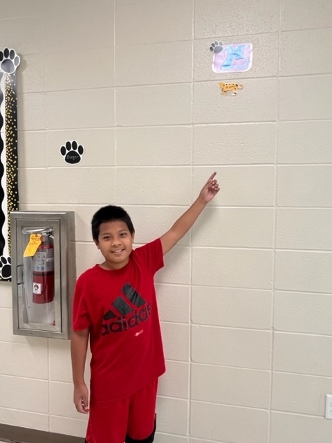 Michael is first 5th grader to add to AR Wall.