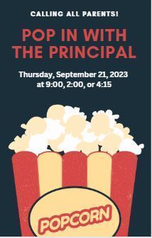 Pop in with the principal flyer in English