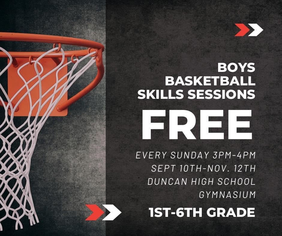Middle school and elementary parents! Our men's basketball coach Zac Knox is hosting all 1st grade through 6th grade boys every Sunday until November 12th for a free skills camp! Every Sunday from 3pm to 4pm at the High School gym! We hope to see you there!