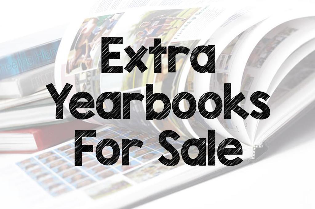 Extra yearbooks for sale black and white lettering 