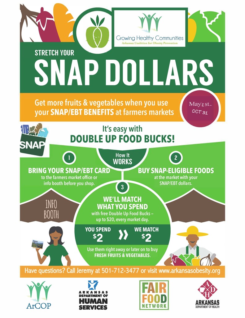 double up food bucks may 1 to october 31 at arkansas farmers markets