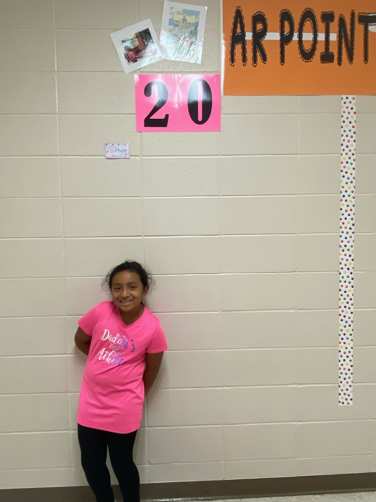 Genesis Nieto is the first third grader to get on the 20 point club wall!