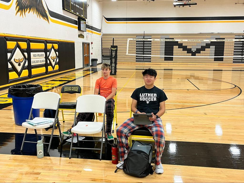 Students waiting to donate blood