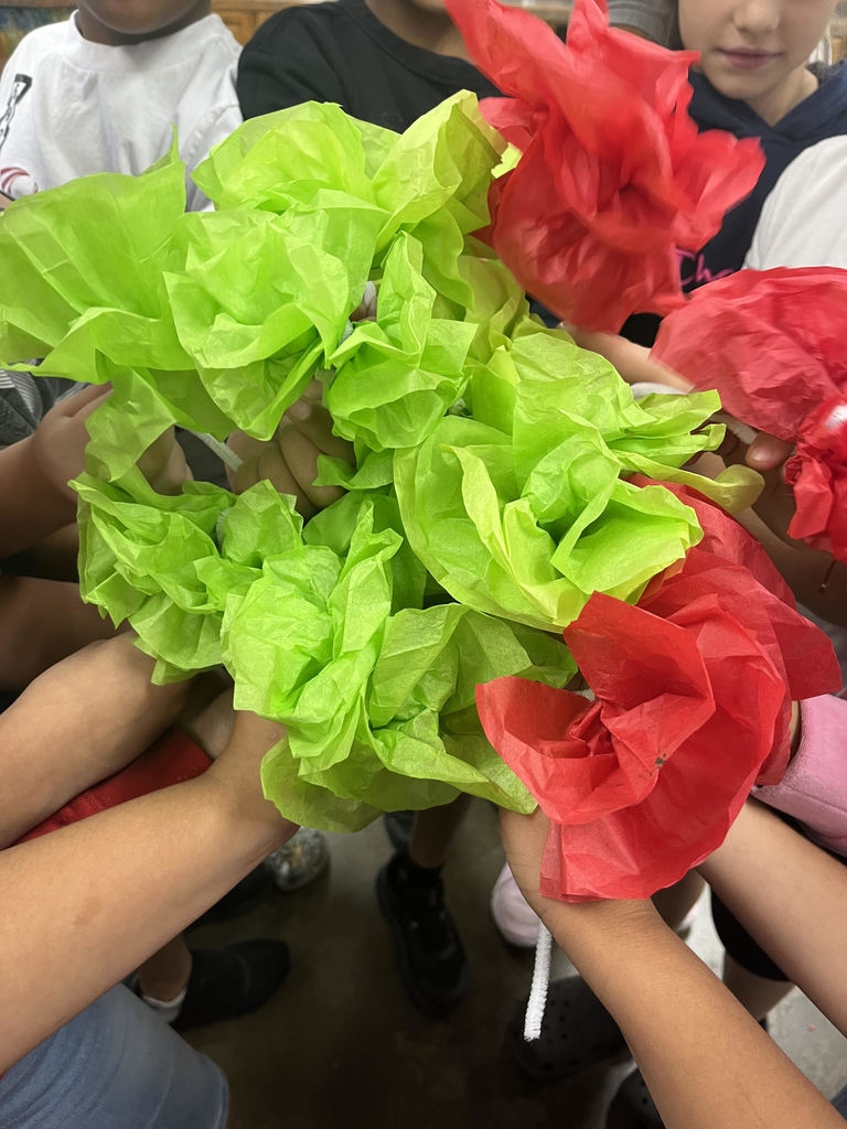 Mrs. Kidd’s 3rd grade class is making traditional Folk Art Tissue Paper Flowers for Hispanic Heritage Month. 