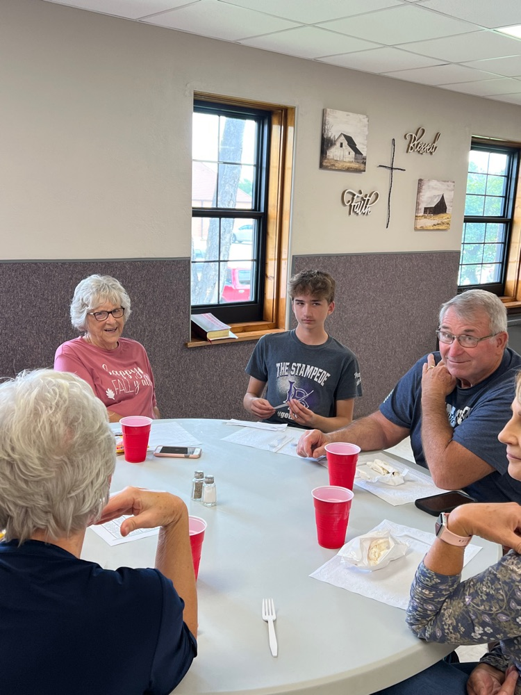 Blake listening to some good stories