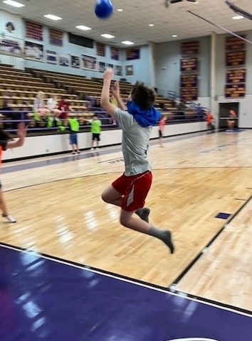 Students playing Container Ball
