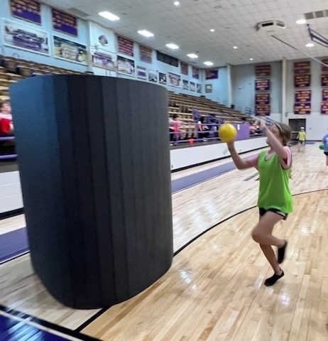 Students playing Container Ball