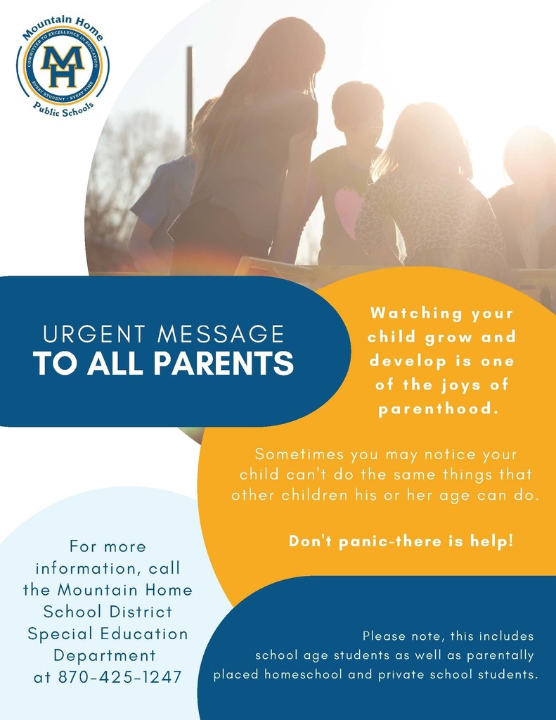 child find poster: call SPED department if you believe your child has delays at 870-425-1247