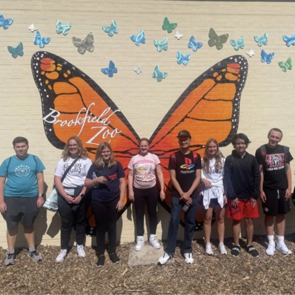 Students at the zoo