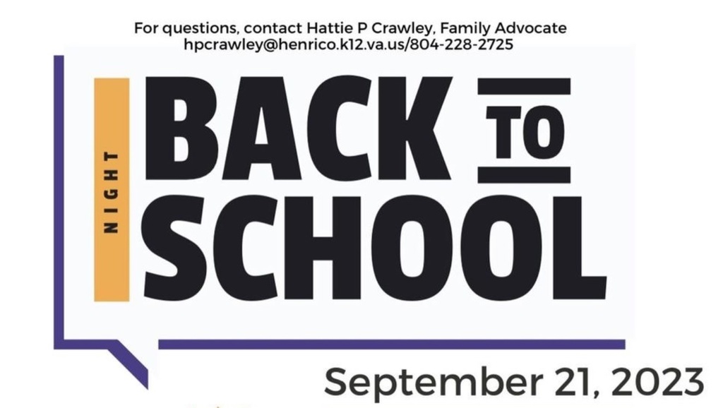 back to school night - september 21
