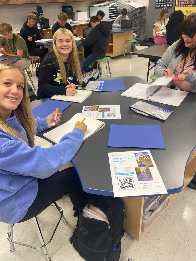 Art 1 students started their contour unit today! Here they are practicing blind continuous contour, continuous contour and contour drawings of their hands 